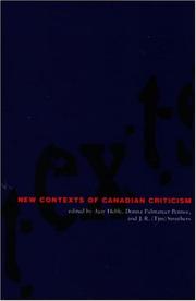 Cover of: New contexts of Canadian criticism