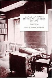 Cover of: Canadian cases in the philosophy of law