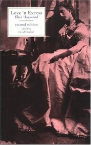 Cover of: Love in excess, or, The fatal enquiry by Eliza Fowler Haywood