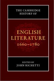Cover of: The Cambridge History Of English Literature 16601780