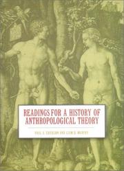 Cover of: Readings for a history of anthropological theory by edited by Paul A. Erickson and Liam D. Murphy.