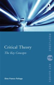 Cover of: Critical Theory The Key Concepts