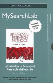 Cover of: Intro To Behavioral Research Methods New Mypsychlab With Pearson Etext Student Access Code Card