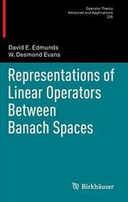 Cover of: Representations Of Linear Operators Between Banach Spaces