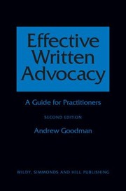 Cover of: Effective Written Advocacy A Guide For Practitioners