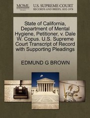 Cover of: State Of California Department Of Mental Hygienepetitioner