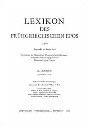 Cover of: Lexikon Des Frhgriechischen Epos Lfgre