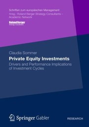 Cover of: Private Equity Investments
            
                Schriften Zum Europ Ischen Management by 