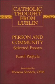 Cover of: Person And Community Selected Essays by 