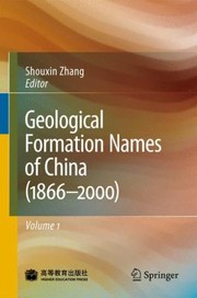 Cover of: Geological Formation Names Of China 18662000