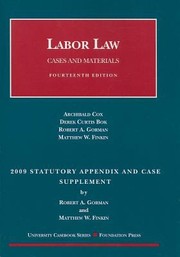 Cover of: Labor Law
            
                University Casebook