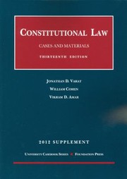 Cover of: Constitutional Law Cases And Materials 2012