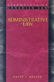 Cover of: Administrative Law (Essentials of Canadian Law)