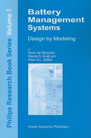 Cover of: Battery Management Systems Design By Modelling