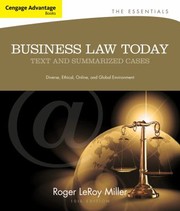 Cover of: Cengage Advantage Books Business Law Today by 