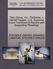 Cover of: Titan Group Inc Petitioner