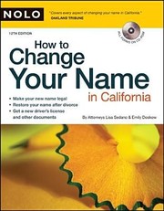 Cover of: How To Change Your Name In California by 