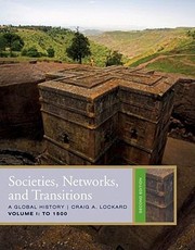 Cover of: Societies Networks and Transitions Volume I To 1500 by 