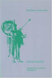 Cover of: The Poems Of Petronius (American Classical Studies, No 25)