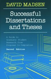 Cover of: Successful dissertations and theses: a guide to graduate student research from proposal to completion