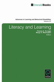 Cover of: Literacy and Learning
            
                Advances in Learning  Behavioral Disabilities
