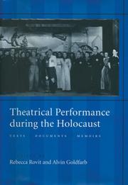 Front cover of Theatrical Performance During the Holocaust by Unknown