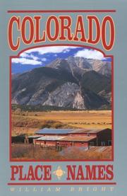Cover of: Colorado place names by Bright, William
