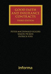 Cover of: Good Faith And Insurance Contracts