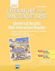 Cover of: Holt Literature and Language Arts Universal Access Interactive Reader First Course