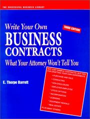 Write Your Own Business Contracts by E. Thorpe Barrett