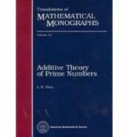 Cover of: Additive Theory Of Prime Numbers