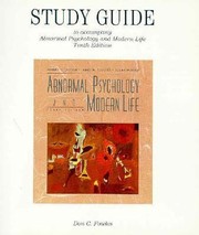 Cover of: Study Guide To Accompany Carson Butcher Mineka Abnormal Psychology And Modern Life Tenth Ed by 