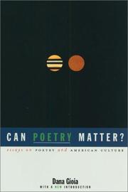 Cover of: Can poetry matter? by Dana Gioia
