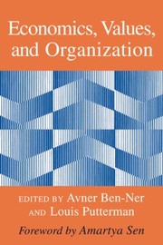 Cover of: Economics Values And Organization by 