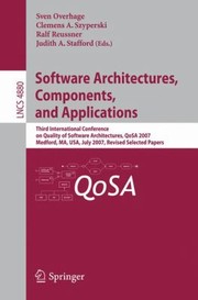 Cover of: Software Architectures Components and Applications
            
                Lecture Notes in Computer Science by 