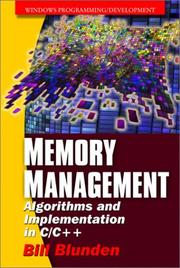 Cover of: Memory Management by Bill Blunden