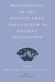 Cover of: Proceedings of the Boston Area Colloquium in Ancient Philosophy Volume 22 Volume XXII 2006
            
                Proceedings of the Boston Area Colloquium Hardcover