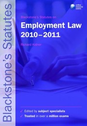 Cover of: Blackstones Statutes On Employment Law 20102011