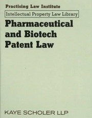 Cover of: Pharmaceutical And Biotech Patent Law by 