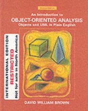 Cover of: An Introduction To Objectoriented Analysis Objects And Uml In Plain English by David Brown