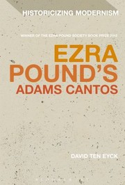 Cover of: Ezra Pounds Adams Cantos
            
                Historicizing Modernism