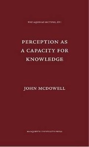 Cover of: Perception as a Capacity for Knowledge
