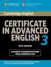 Cover of: Cambridge Certificate in Advanced English 3 with Answers
            
                Cambridge Books for Cambridge Exams