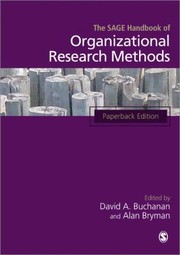 Cover of: The Sage Handbook of Organizational Research Methods by 