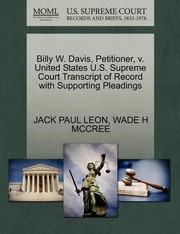 Cover of: Billy W Davis Petitioner