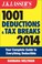 Cover of: J K Lassers 1001 Deductions and Tax Breaks 2014