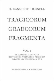 Cover of: Tragicorum Graecorum Fragmenta Vol II
            
                Tragicorum Graecorum Fragmenta