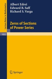 Cover of: Zeros of Sections of Power Series
            
                Lecture Notes in Mathematics by 