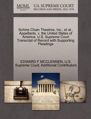 Cover of: Schine Chain Theatres Inc Et Al Appellants