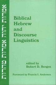 Cover of: Biblical Hebrew and discourse linguistics